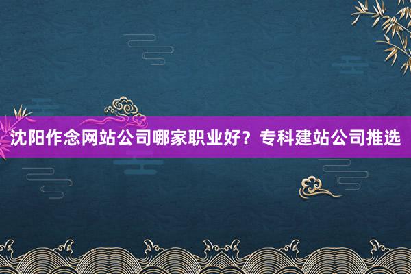 沈阳作念网站公司哪家职业好？专科建站公司推选